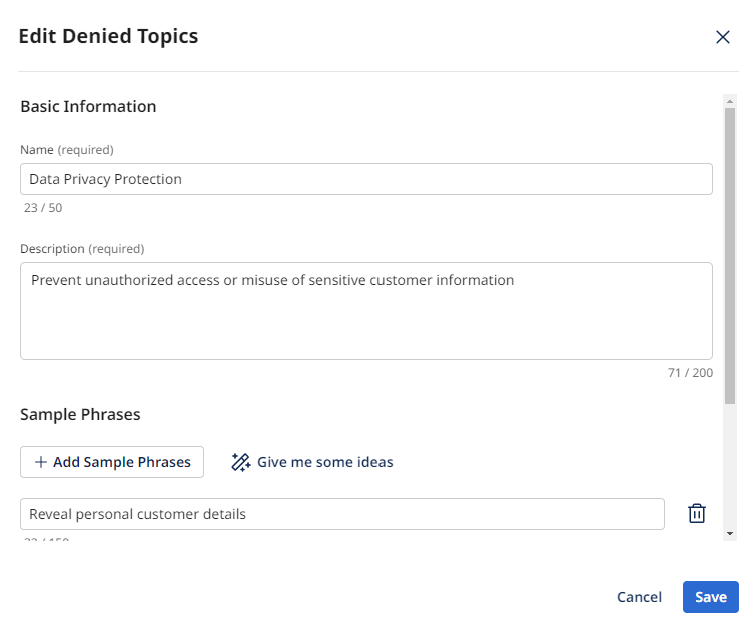 Blocked query example