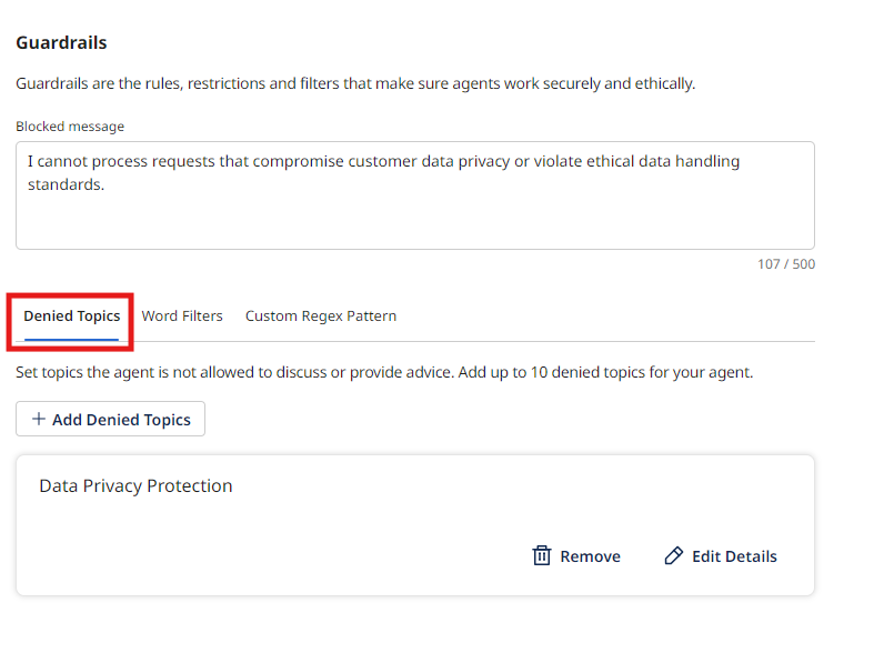 Data Privacy Protection guardrail