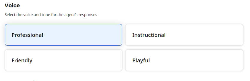 Agent voice settings