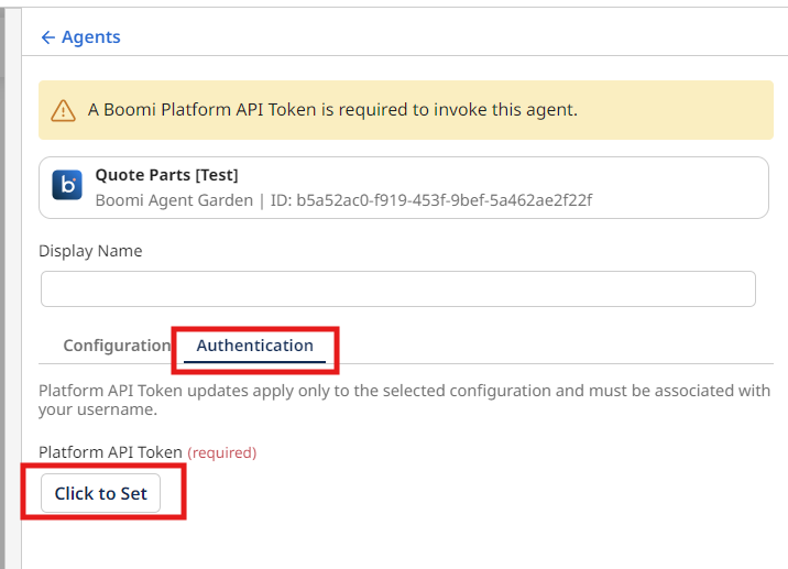 Enter Platform API Token