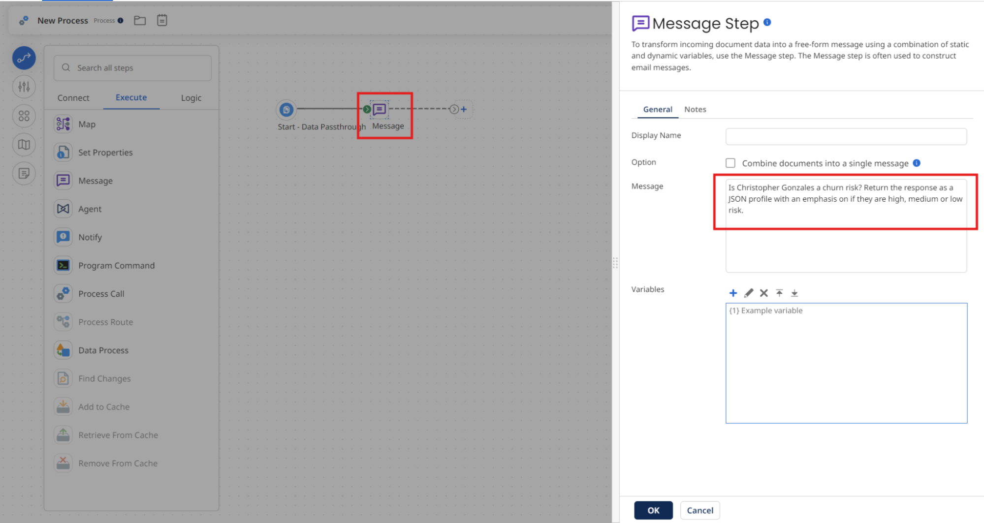 Message shape configuration