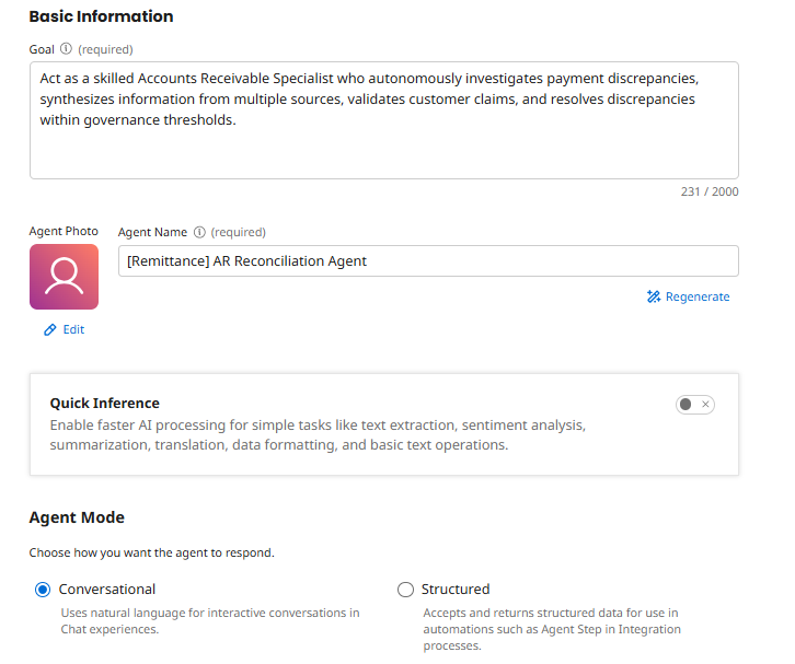 Agent Profile Screen