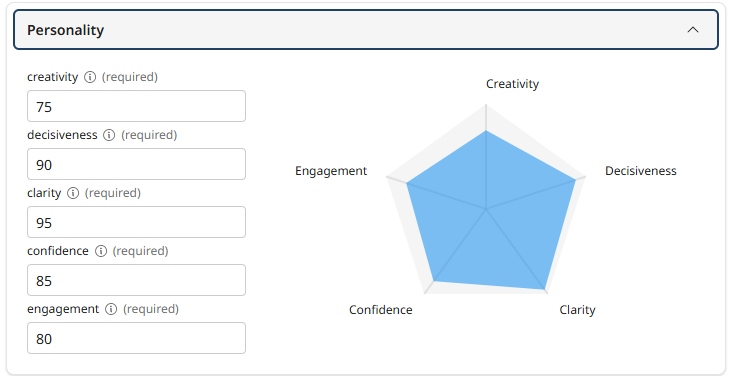 Personality Settings