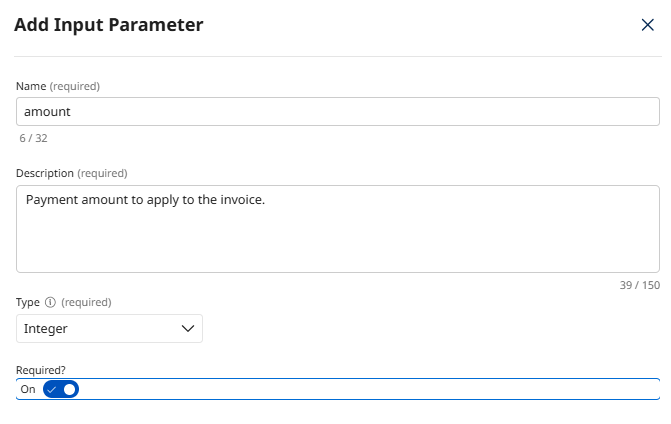 Amount Parameter Configuration