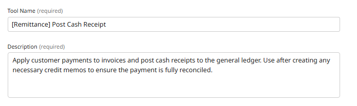 Tool Configuration Page