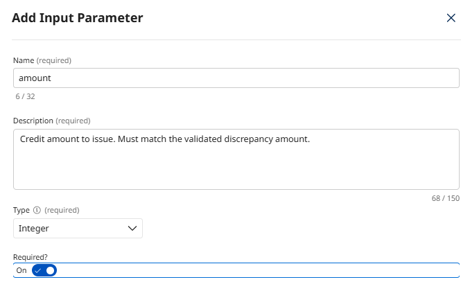 Amount Parameter Configuration