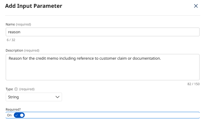 Reason Parameter Configuration