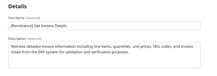Tool Configuration Page