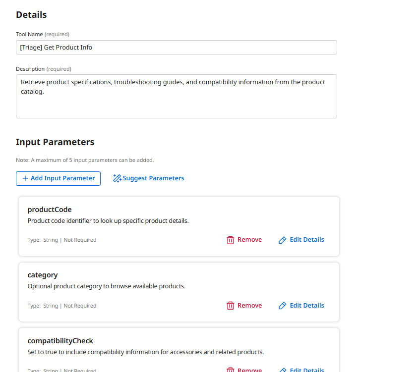 Tool Configuration Page