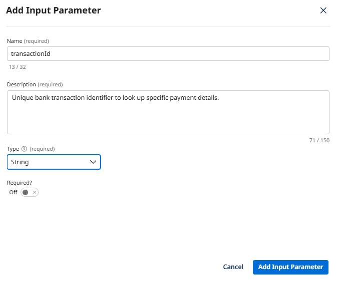 Transaction ID Parameter Configuration