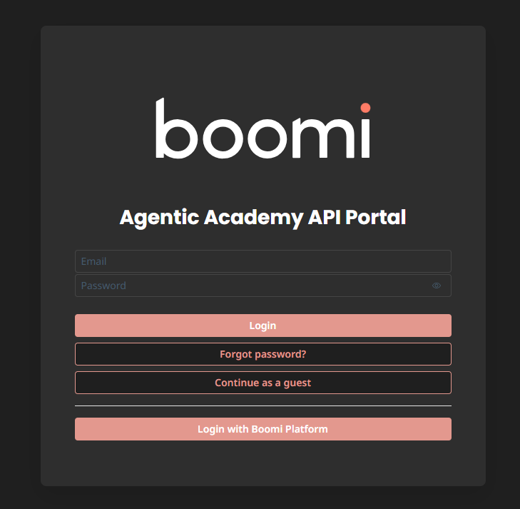 API Academy Portal Login