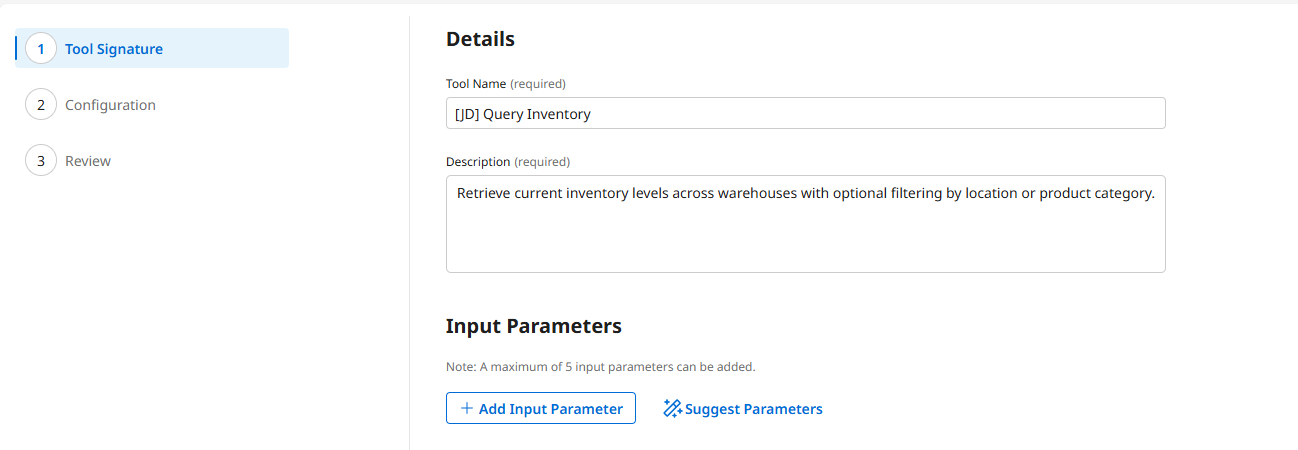 Tool Details Configuration