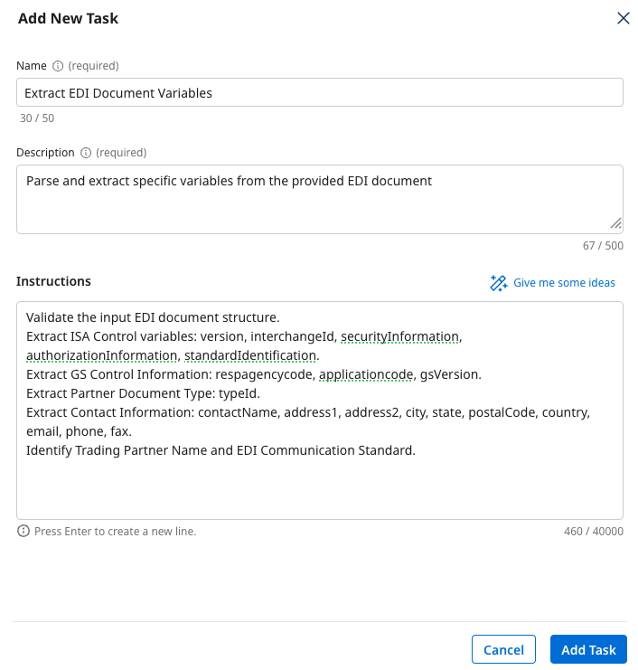 Extract task description