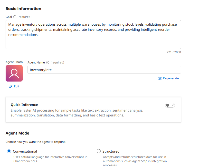 Agent Profile Screen