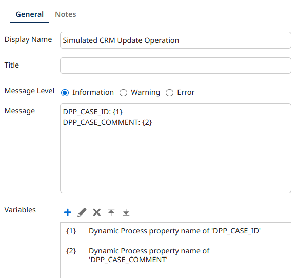 Dynamic Process Properties configuration