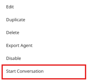Start Chat menu