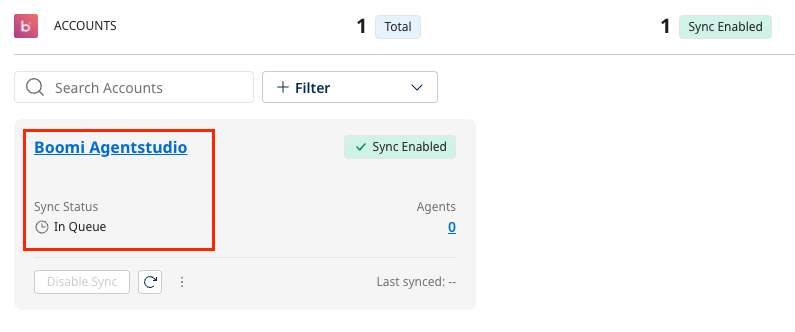 Managed Providers showing synchronized agents