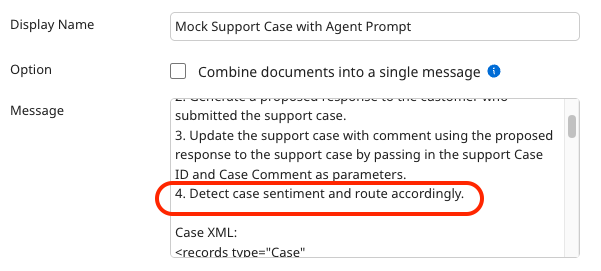 Message field showing 4 instructions