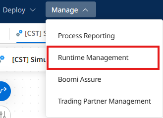 Runtime Management menu